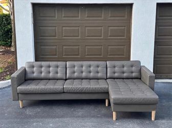 Sectional Couch/Sofa - Leather - Gray - Delivery Available 🚛