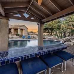 Pool Side Ottoman Royal Blue Extra Thick Cushion