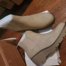 Beige Boots Size 8
