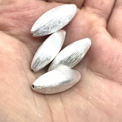 Beads: 6 Sterling Textured 26mm Beads 