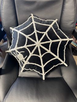 Black Spiderweb Halloween Decorative Pillow
