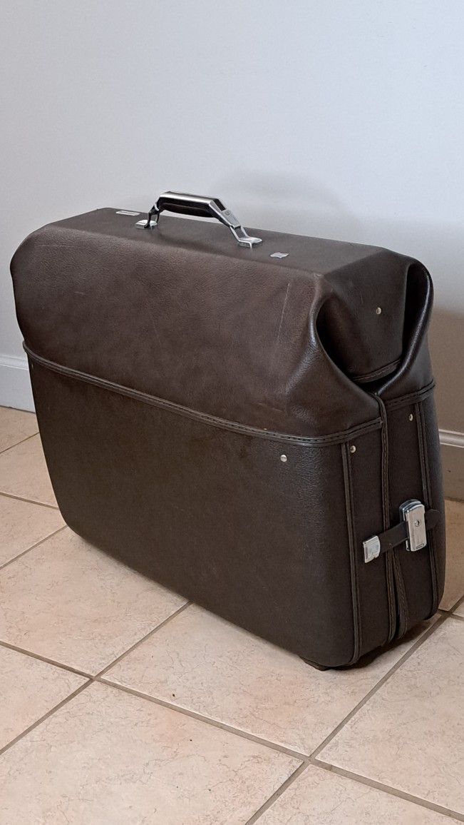 Vintage American Tourister Garment Bag Suitcase Hard Case W/Shoes Pouch Bags