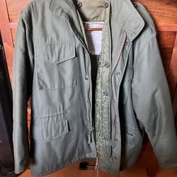 Vintage Rothco Ultra Force US Army Field Coat Mens L Green Jacket W/ Quilted Liner