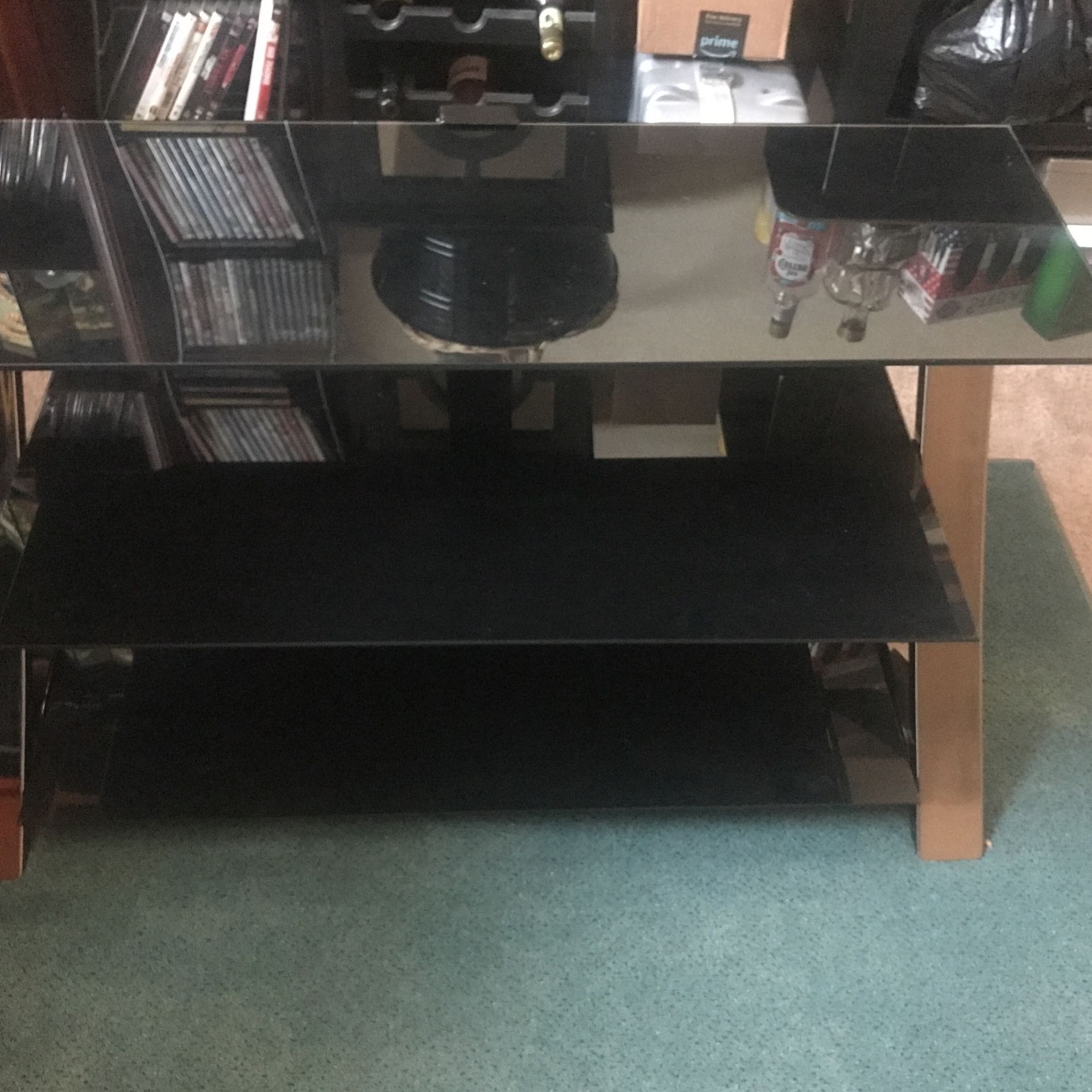 Black Glass Tv Stand
