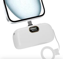 Portable Phone Charger, USB C Portable Charger 5000mAh, Mini Power Bank Type C 20W Fast Charging, LED Display Phone Battery Pack for iPhone 15 16, Air