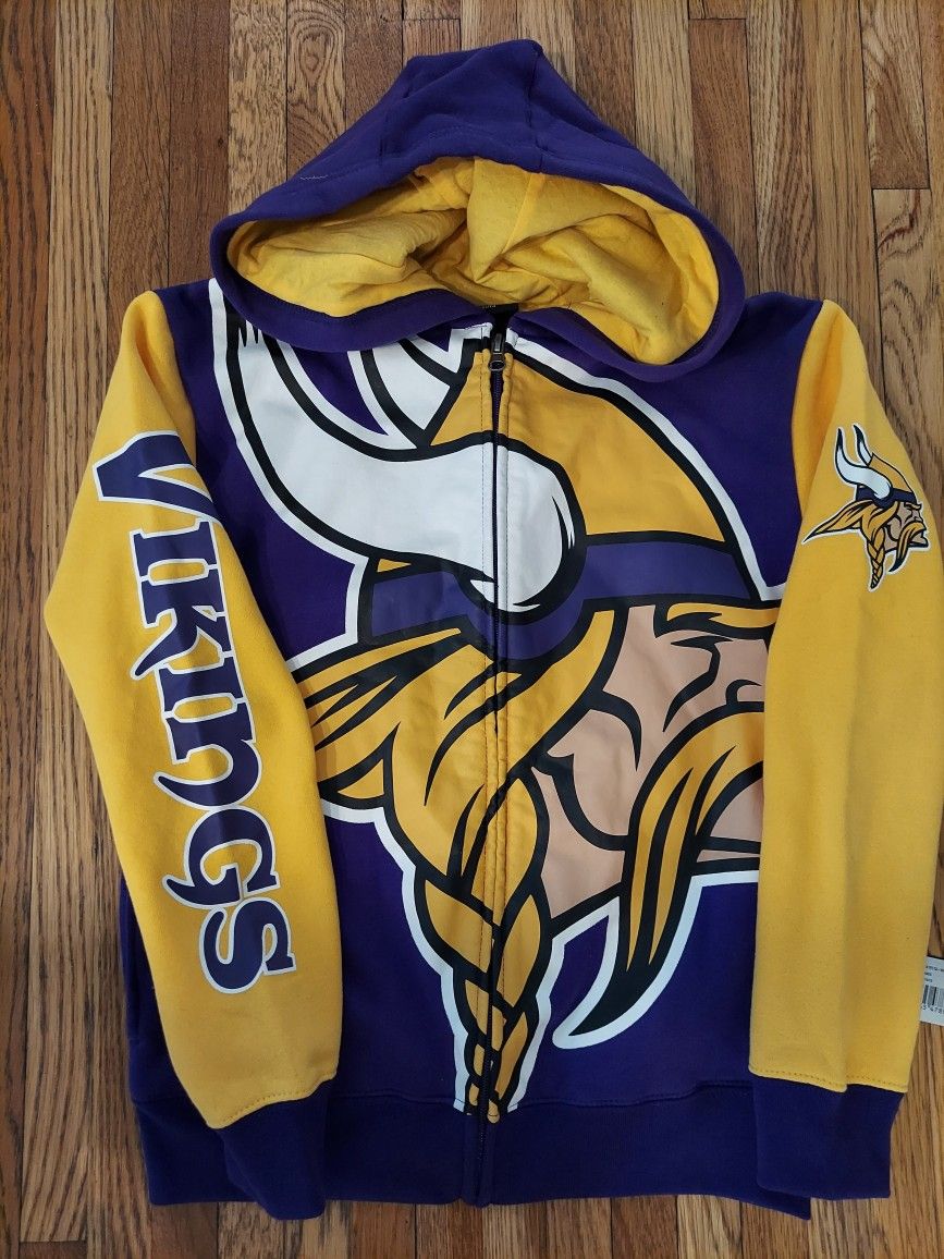 Vikings NFL Youth 10-12 Hood Full Zip Sweatshirt