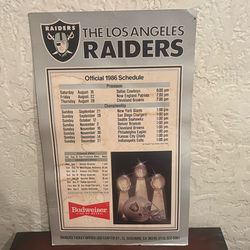 Raiders 1986 Schedule