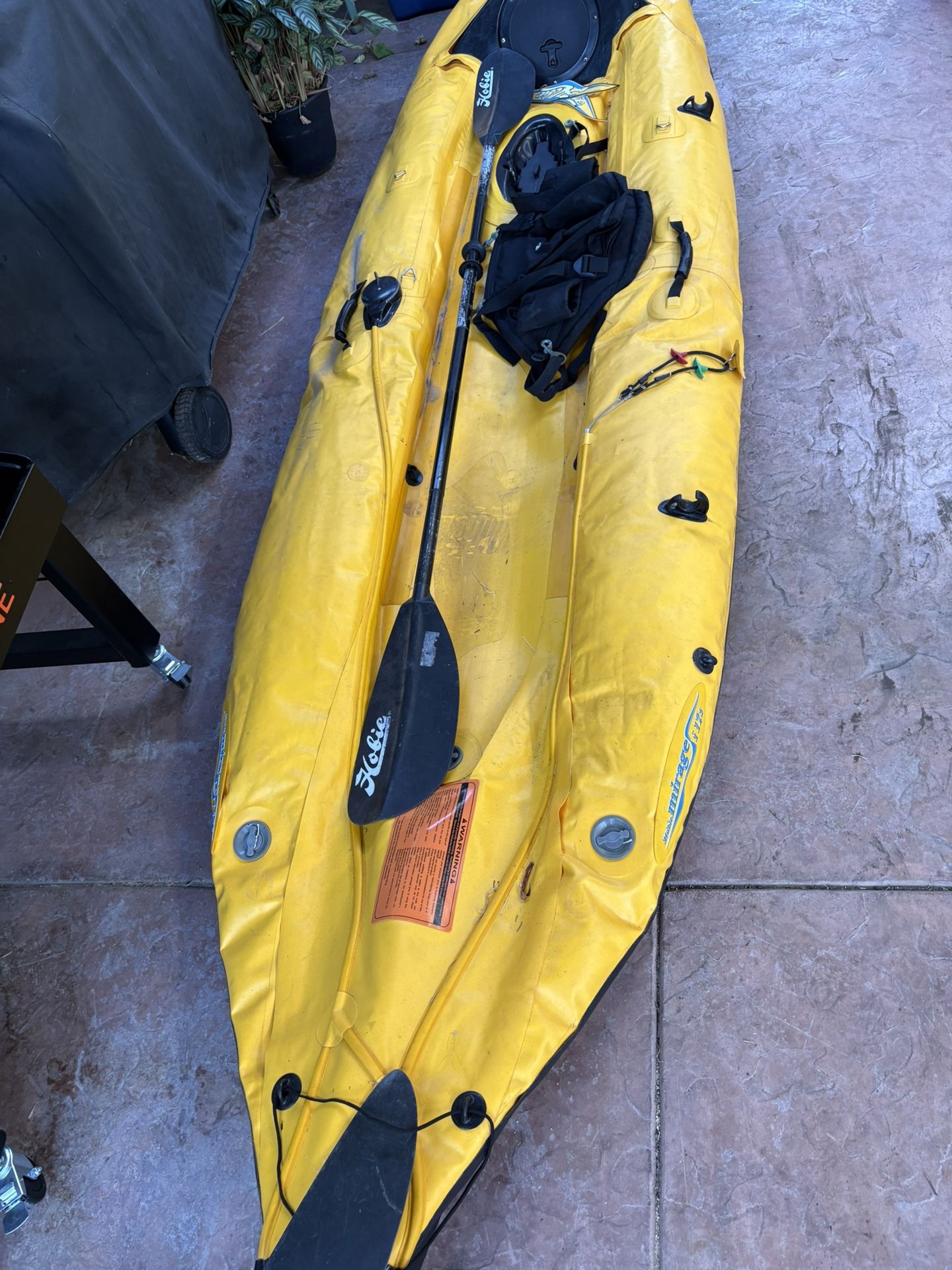 Hobie Inflatable Kayak With Seat,paddle,needs Leak Fixed