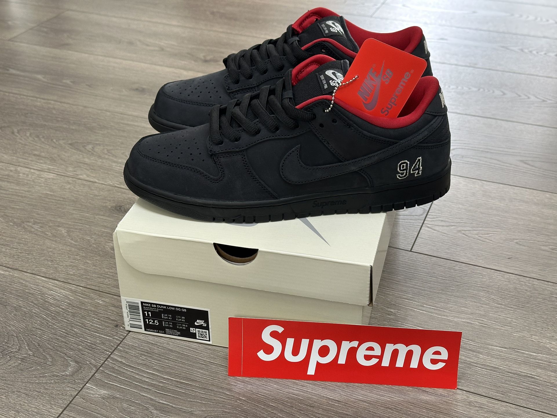 Nike SB Dunk Low - Supreme 94 Black - M 11
