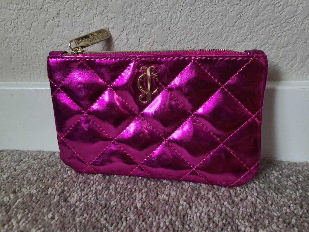 NEW Juicy Couture Hot Pink Shiny Clutch, Small