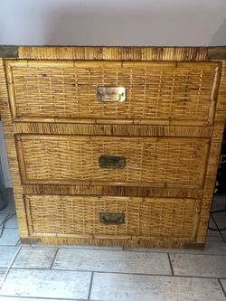 Vintage Rattan Dresser