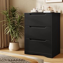 3 Drawers Chest, Bedroom Drawer Dresser with Large Storage Capacity Embedded Handle and Sturdy Anti-Tipping Device, Modern Design Cabinet for Hallway,