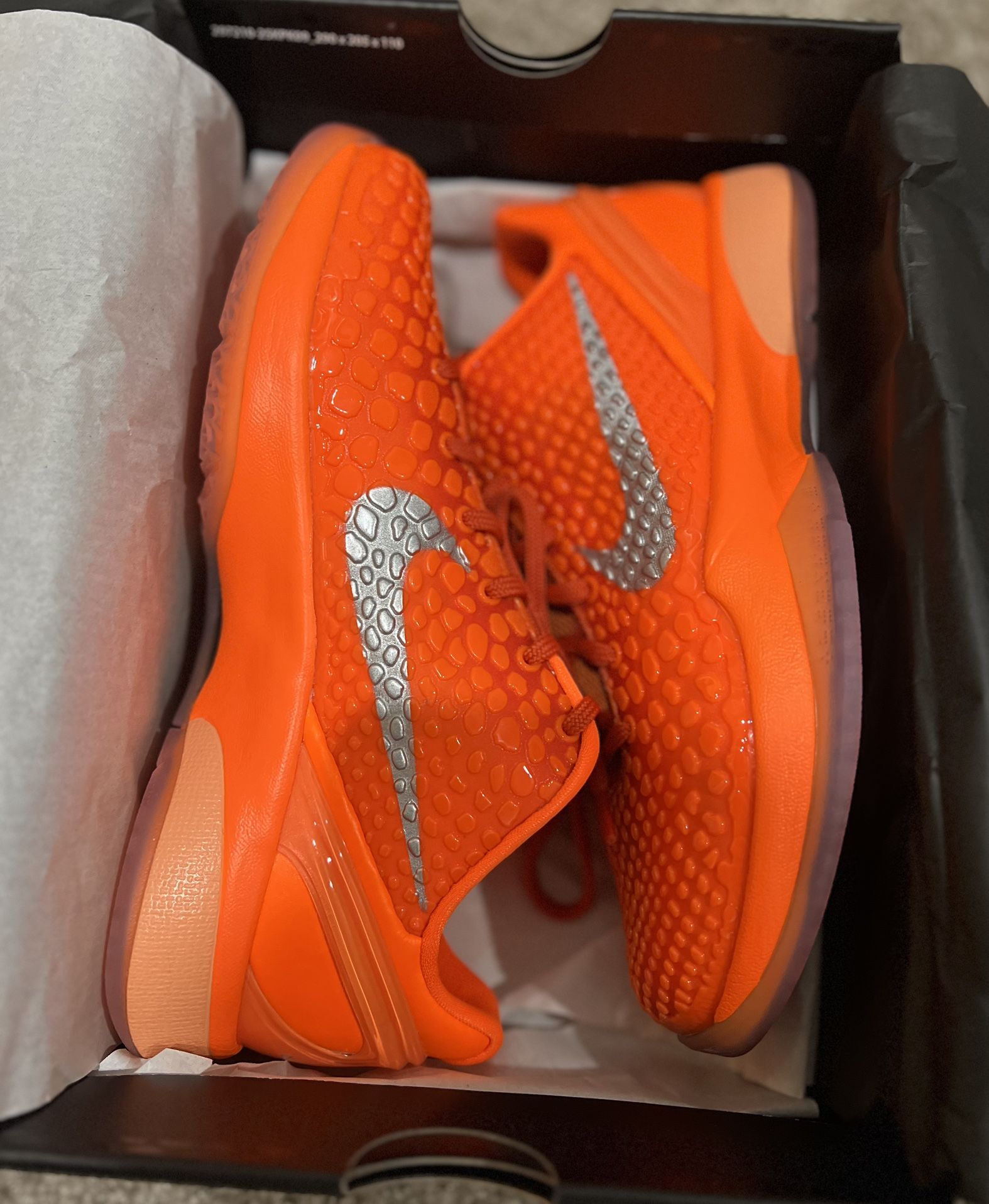 New Nike Kobe VI 6 Protro GS 6.5y Orange WNBA New In Box