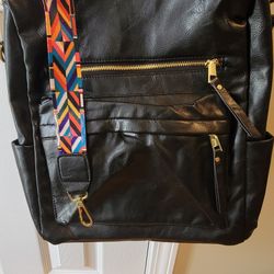 Pocket Front Zippered Backpack Purse
