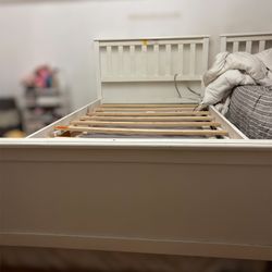 2 XL Twin Size Bed Frame - White 