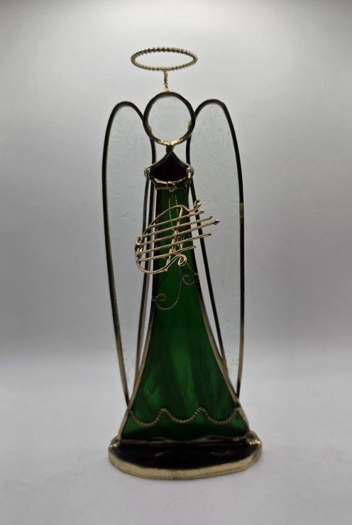 Stained Glass Angel With Harp