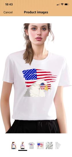 4th of July Shirts Women's American Tops: 100% Cotton USA Flag Shirts with Cute Graphic size medium ( please follow my page all brand new )