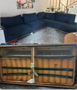 Navy blue sectional