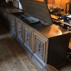 Retro Stereo Console With Equipment 