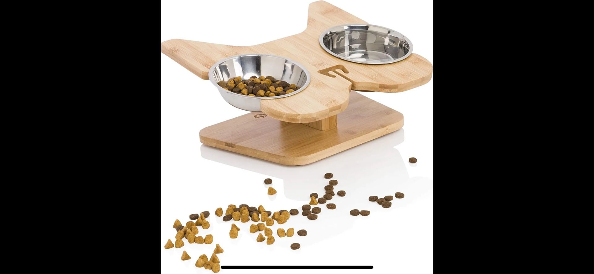 Elevated Dog Bowl Stand with Stainless-Steel Food and Water Bowls