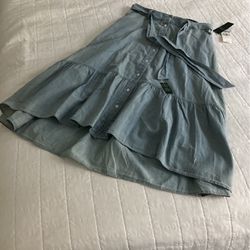 New Ralph Lauren Light Blue Button Up Skirt size 8