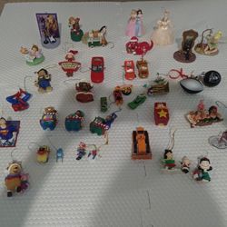 Collectible Ornaments Lot Disney Hallmark Mattel
