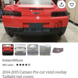 2014 2015 CHEVY CAMARO SMOKE TAIL LIGHT PRECUT TINT COVER Dark 20% OVERLAYS