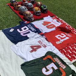 NFL Full Size Authentic helmets Game Used Football Jerseys And More! Selling Collection. Message For More Info 