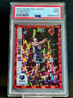 2022 NBA Hoops 💥 Ja Morant 💥 Hyper Red 86/99 PSA 9 Mint 💎 - Memphis Grizzlies
