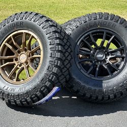 NEW AGP 306 wheels 17” Chevy GMC Sierra Rims 6 lug Toyota Tacoma 285/70R17 Tires M/T Ford F-150
