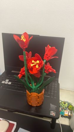 LEGO Botanical Red Flower Bouquet Build
