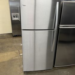 Whirlpool Stainless Steel Top Freezer Refrigerator Apartment Size 