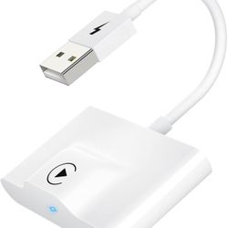 CarPlay Wireless Adapter for Factory Wired CarPlay 2024 Upgrade Plug & Play Dongle Converts Wired to Wireless for Cars from 2015 & iPhone iOS 10+ (Whi