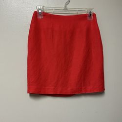 Women’s FOREVER 21 Linen/Rayon, Orange, Slip Lined Skirt… Size XS ….Waist, 26”… Length 16 1/2”