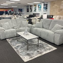 🛑Light Grey Power Reclining Sofa&loveseat Available $1999🛑