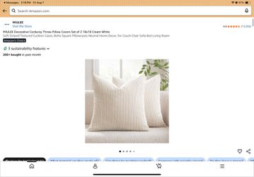 MIULEE Corduroy Throw Pillow Covers Set of 2