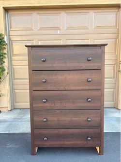 NEW Solid Wood 5-Drawer Chest – Rich Espresso Finish