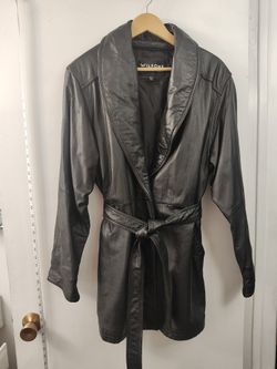 Leather Short Trench Coat