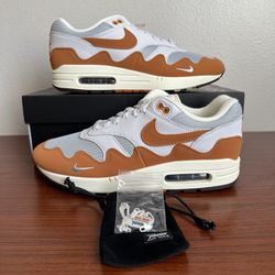 NEW Nike Air Max 1 Patta Waves Monarch Orange White Shoes Size 9