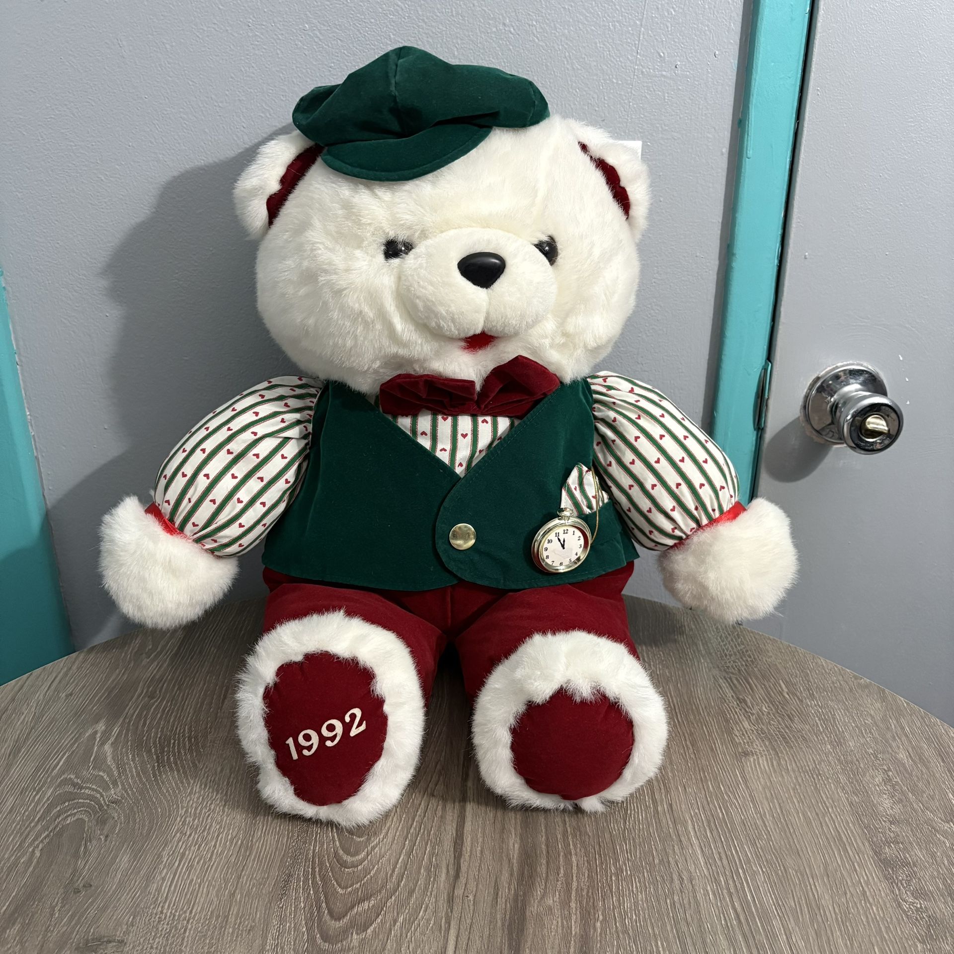 Vintage 1992 Kmart Plush Christmas Bear, 22 Inches Tall 