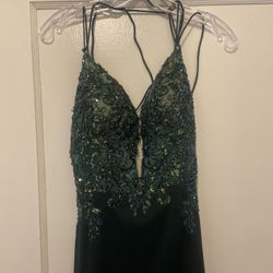 Prom Dress - Emerald Green 