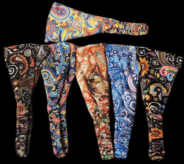 Career Paisley Floral Print Headbands For Women Set Of 6 Elastic Non-Slip Bands