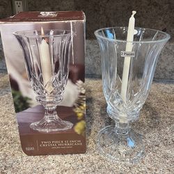 Two Piece 12 Inch Crystal Hurricane with Candle!