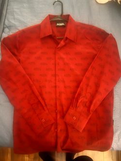 Von Dutch Originals Red Button Up Long Sleeve Graphics Shirt Men’s Size M