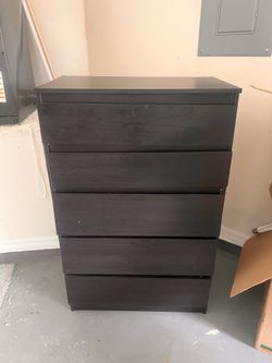 5 drawer dresser brown black