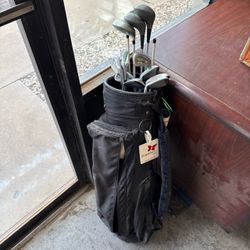 Golf Club Set with Black Cart Bag
