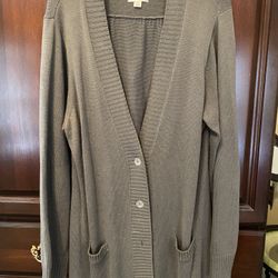 Gray Long Cardigan