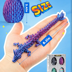 3D Printed Dragon Eggs, Easter Basket Stuffers for Kids and Teens, Articulated Dragon Toys for Children, Unique Easter Gifts for Boys & Girls (4Pack)