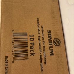 10 pack Sonitum headphones comfy adjustable no mic