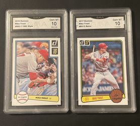 Donruss Throwbacks Angels Mike Trout Graded 10 Baseball Cards